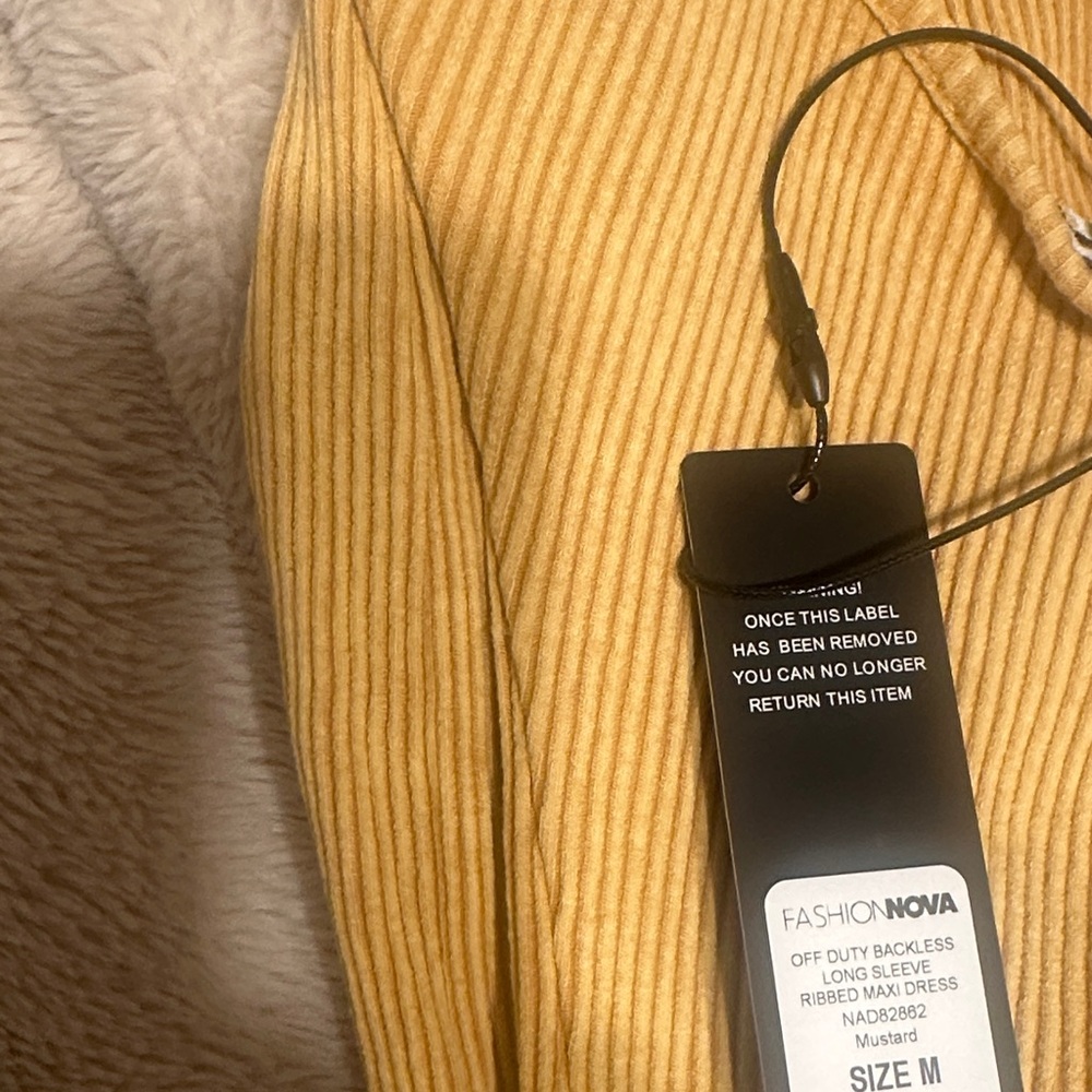 Fashion Nova Golden Long Sleeve Dress - Picture 4 of 4